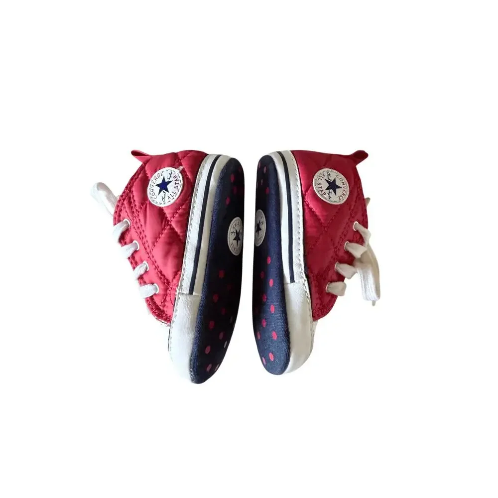 Converse baby red chuck Taylor all star crib shoes size 3 soft sole unisex